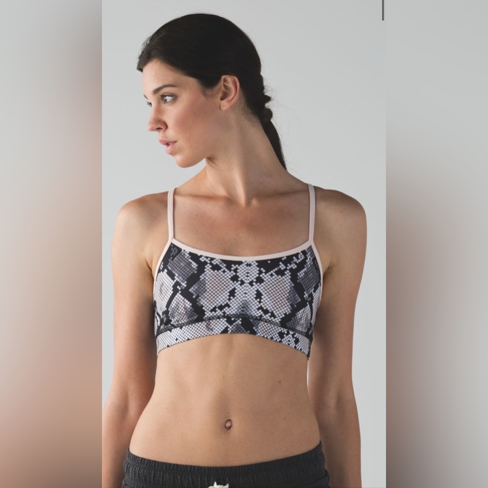 Lululemon Flow Y Bra IV Ziggy Snake Butter Pink Black Butter Pink greatcondition